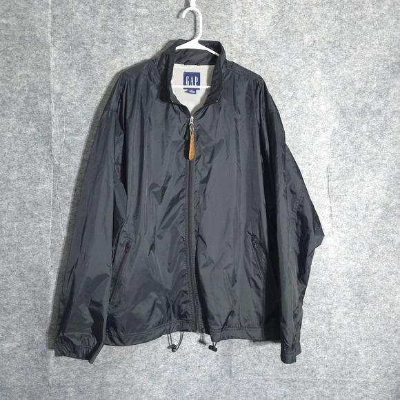 GAP Other - Gap Windbreaker Mens XXL Black Vintage Y2K Ripstop Full Zip Mesh Lined Jacket